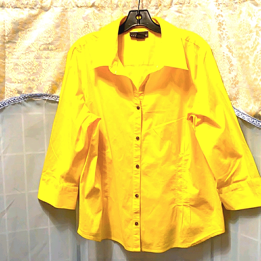 ATTENTION YELLOW COTTON SHIRT SZ XXL